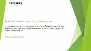 website creation services cryspersagency com