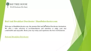 Bed And Breakfast Dorchester  Bandbdorchester.com