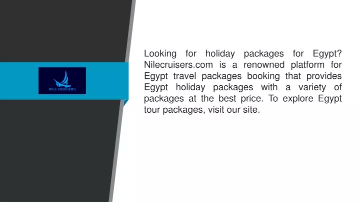 looking for holiday packages for egypt