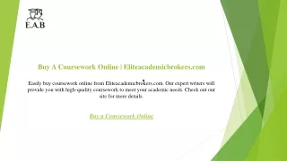 Buy A Coursework Online  Eliteacademicbrokers.com