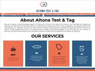 Altona Test & Tag | Testing and Tagging, Melbourne
