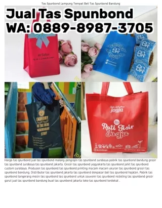Ô889·8987·౩7Ô5 (WA) Jual Tas Spunbond Malang Produsen Tas Spunbond Polos