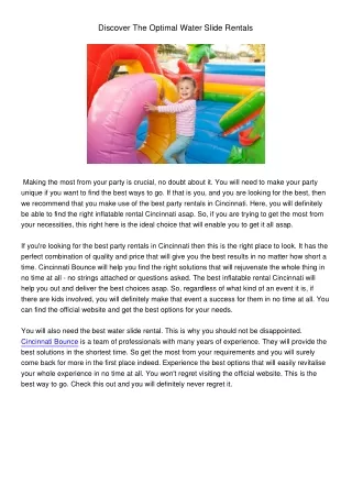 discover the optimal water slide rentals