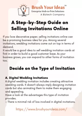 a step by step guide on selling invitations online