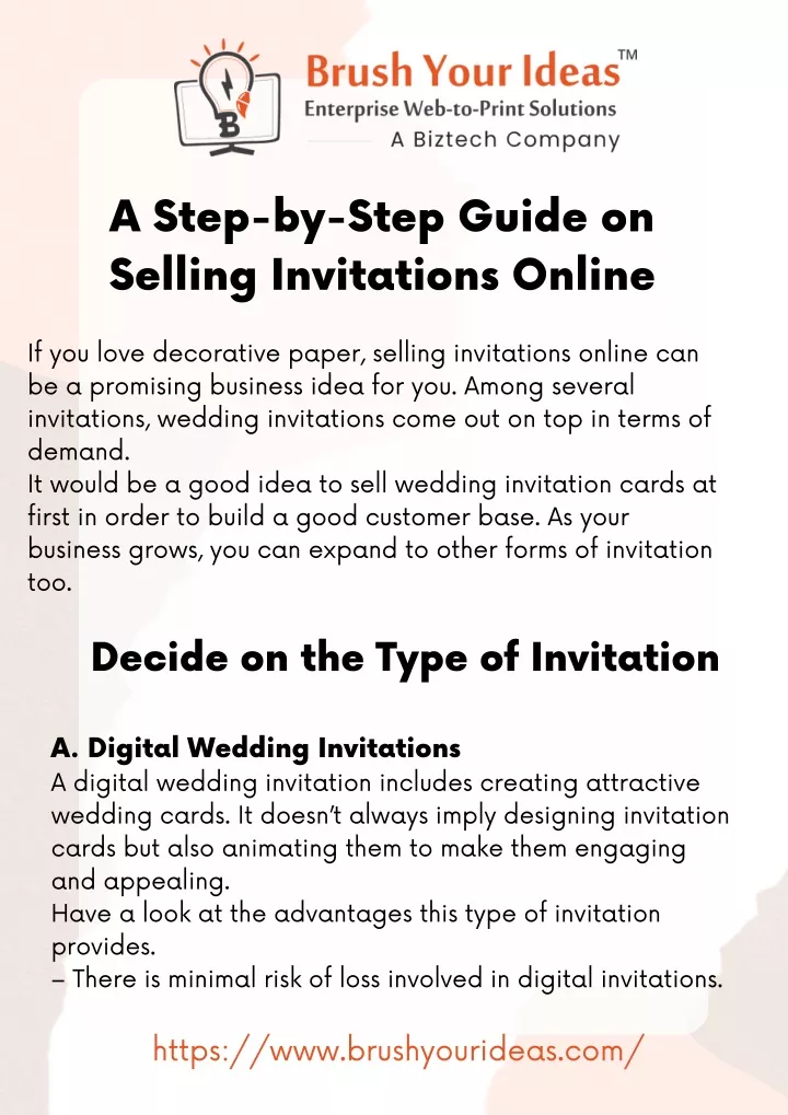 a step by step guide on selling invitations online
