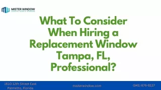 High-Quality Replacement Windows Tampa FL | Mister Window