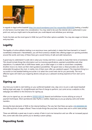 in regards to legal online baseball https