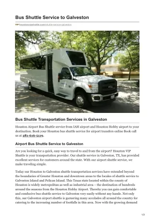 houstonvipshuttle.com-Bus Shuttle Service to Galveston