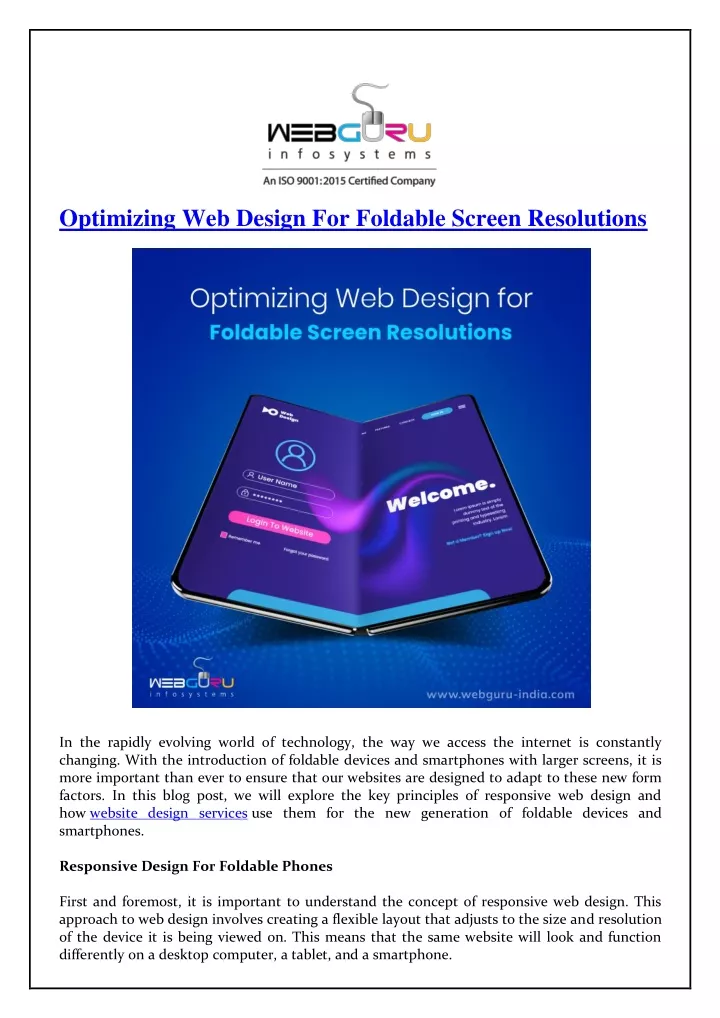 optimizing web design for foldable screen