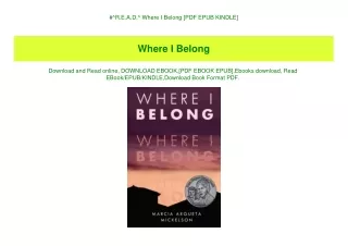 r e a d where i belong pdf epub kindle