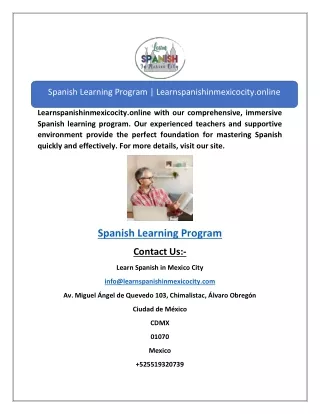 spanish learning program learnspanishinmexicocity