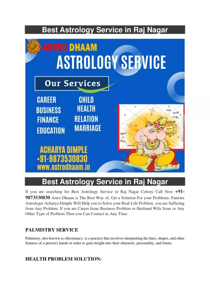 best astrology service in raj nagar