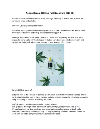 Aspen Green 3000mg Full Spectrum CBD Oil