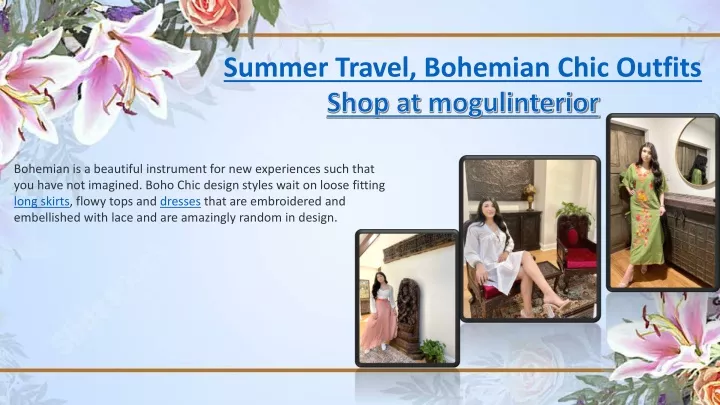 summer travel bohemian chic outfits
