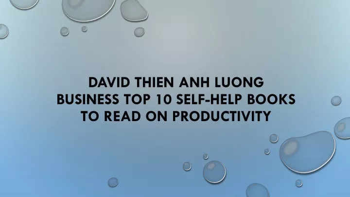 david thien anh luong business top 10 self help books to read on productivity
