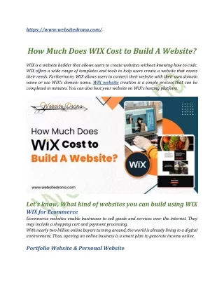 How Much Does WIX Cost to Build A Website