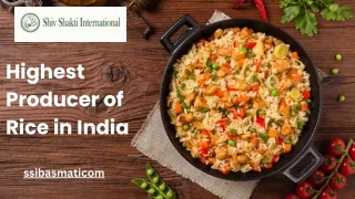 Highest Producer of Rice in India | Shiv Shakti International