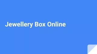 Jewellery Box Online