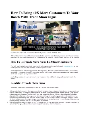 How To Bring 10X More Customers To Your Booth With Trade Show Signs