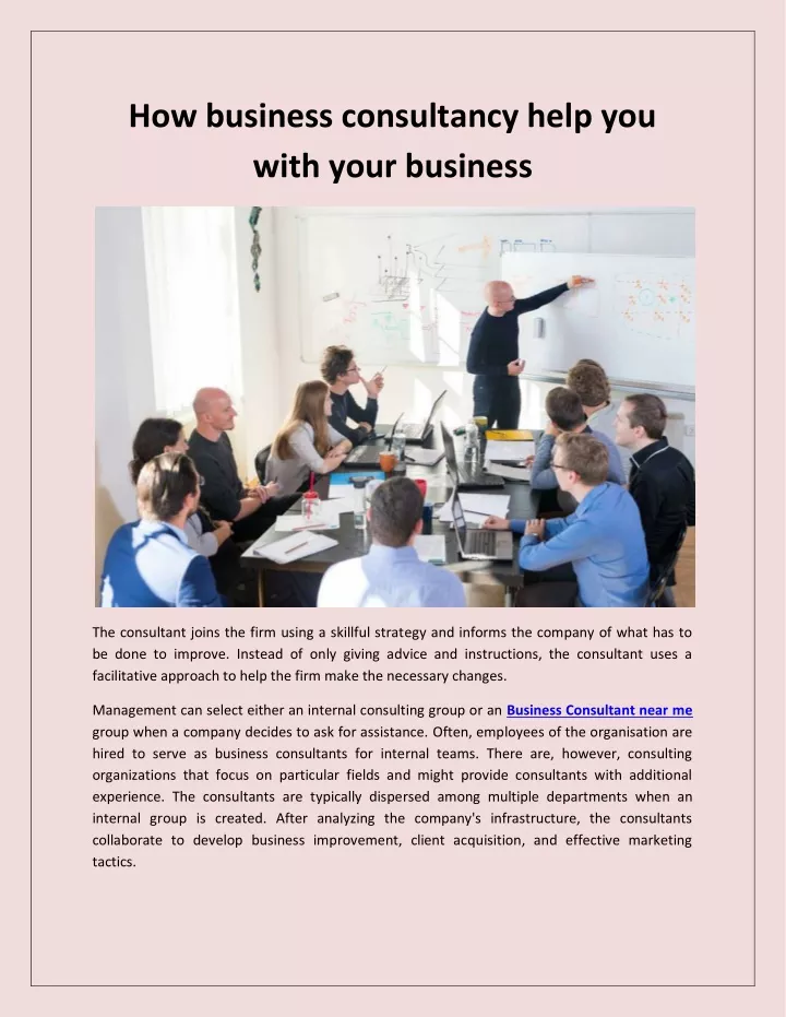 how business consultancy help you with your