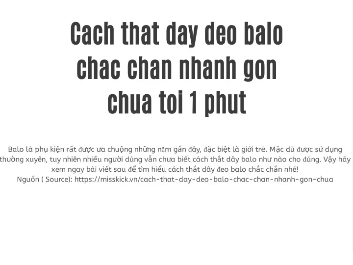 cach that day deo balo chac chan nhanh gon chua
