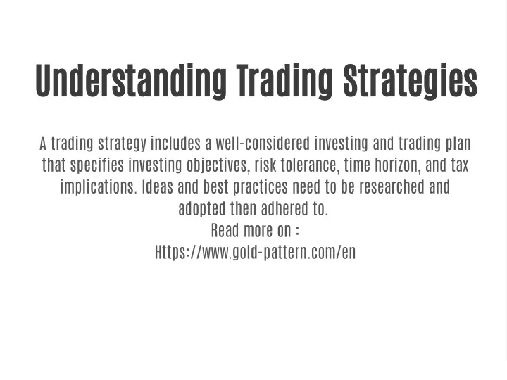 understanding trading strategies