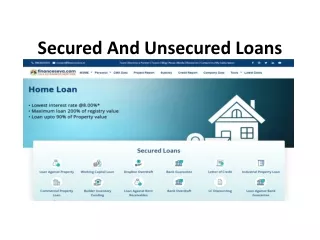 Secured And Unsecured Loans