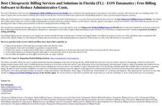 Best Chiropractic Billing Services and Solutions in Florida (FL) - EON Datamatic