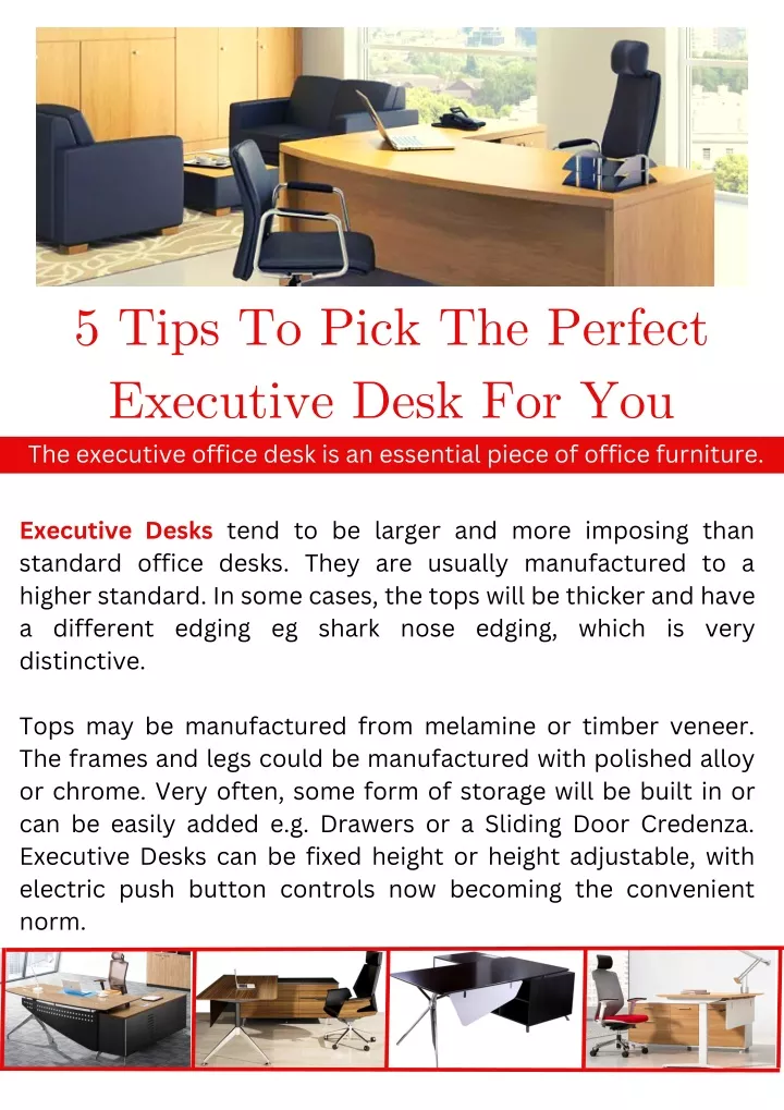 5 tips to pick the perfect executive desk