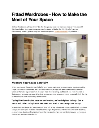 Fitted Wardrobes - How to Make the Most of Your Space