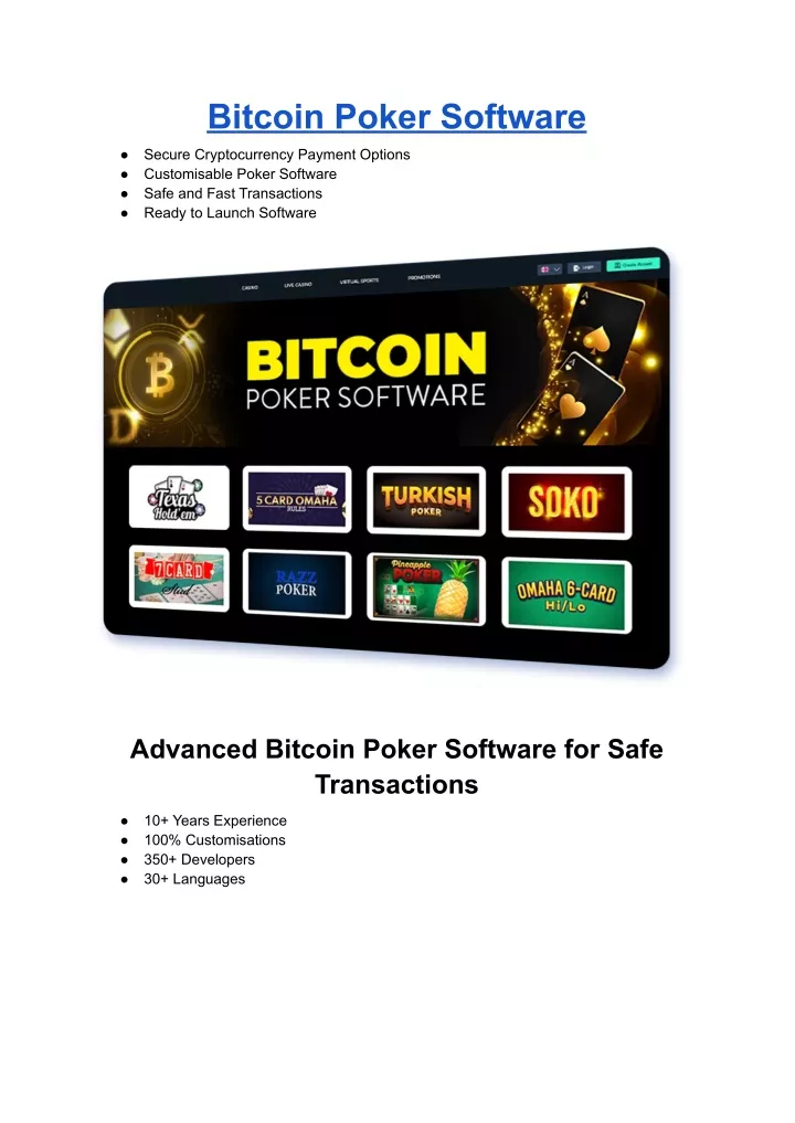 bitcoin poker software