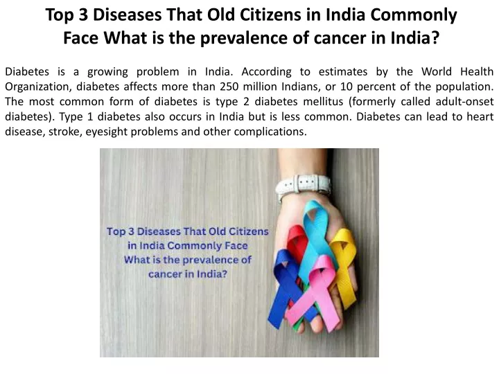 top 3 diseases that old citizens in india