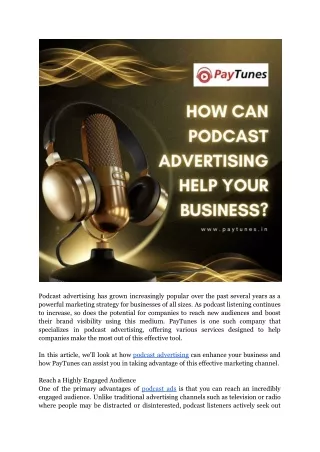 How Can Podcast Advertising Help Your Business.