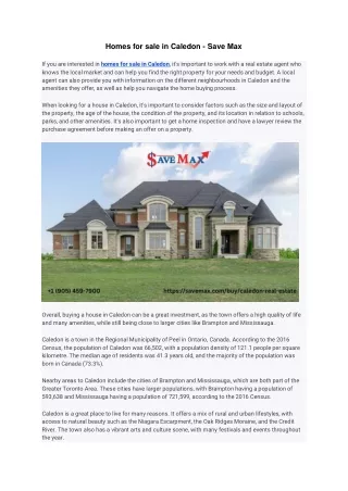 homes for sale in caledon save max