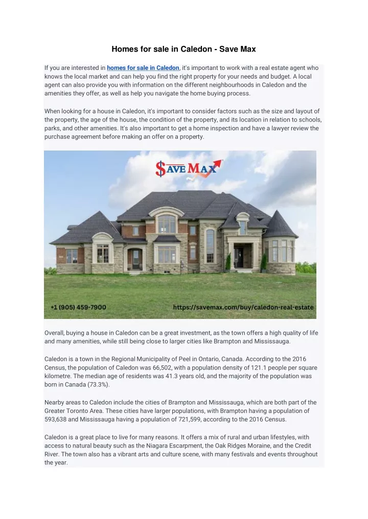 homes for sale in caledon save max