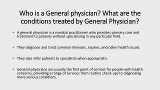 Who is a General Physician?