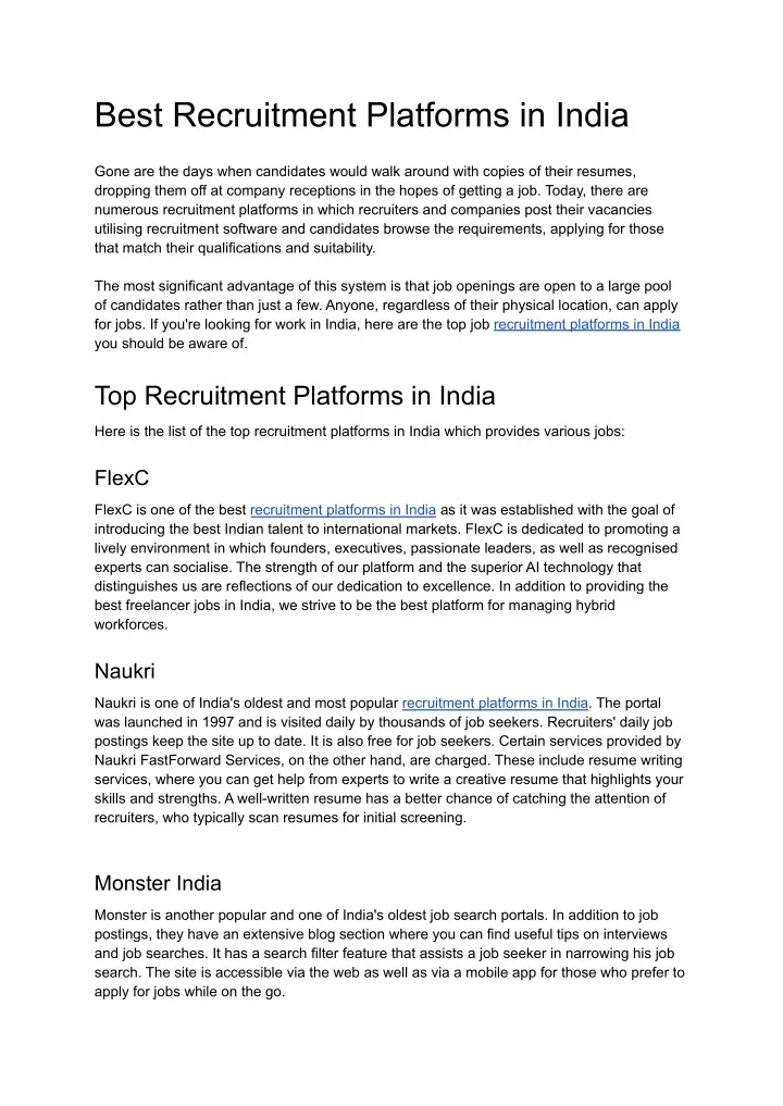 best recruitment platforms in india