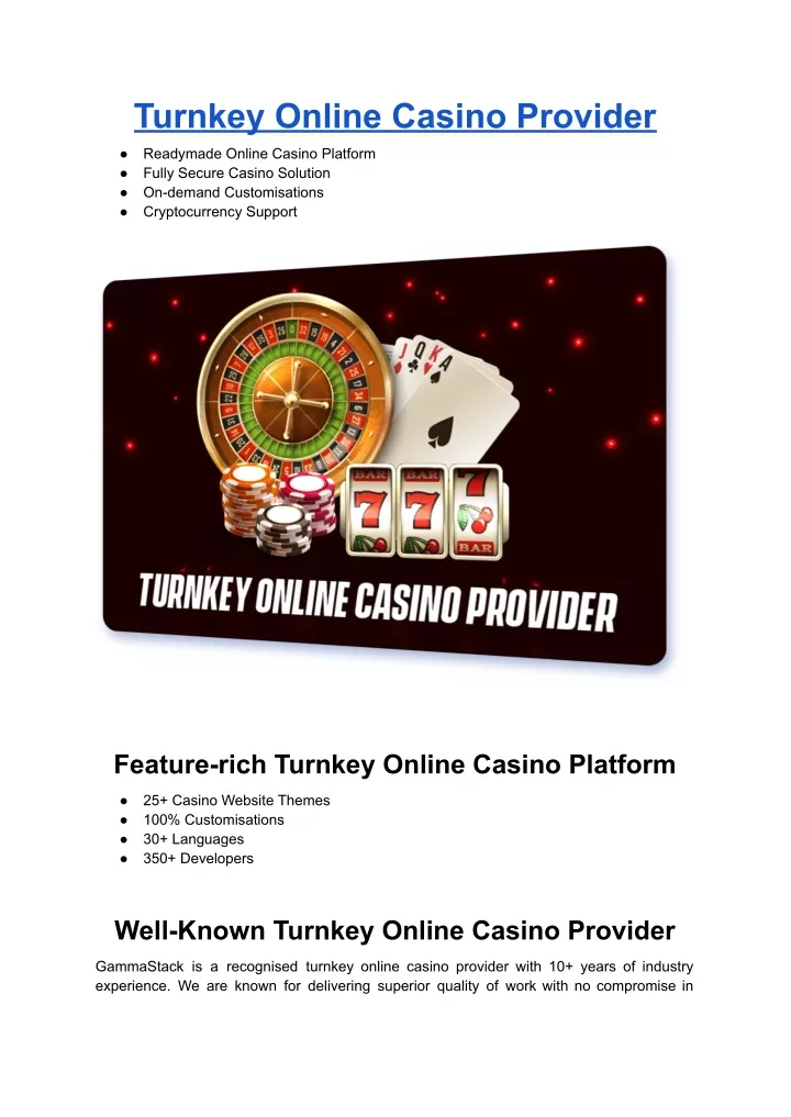 turnkey online casino provider
