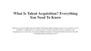 What Is Talent Acquisition? Everything You Need To Know