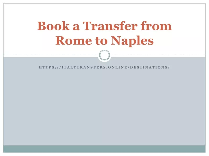 book a transfer from rome to naples