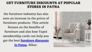 Get Furniture Discounts at Popular Stores in Patna