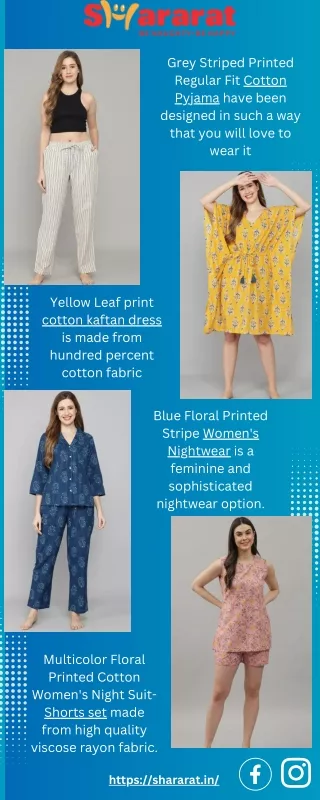 Buy Women's Loungewear Online At Shararat