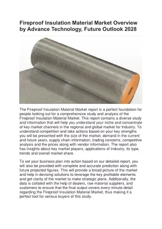 fireproof insulation material market overview
