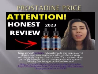 never use diet prostadine when referring to ones