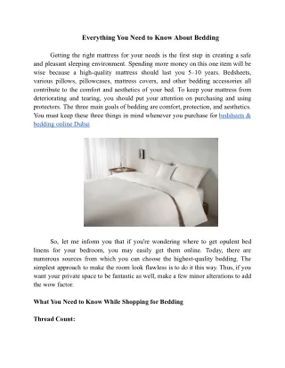 Everything You Need to Know About Bedding
