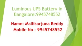 Luminous ups Dealers in KR Puram: @ 9945748552.