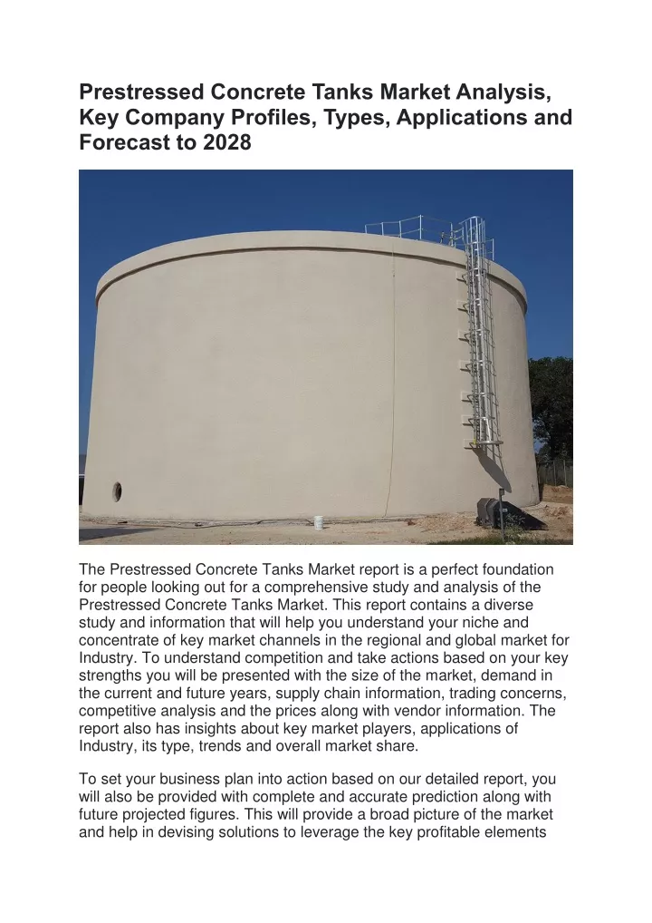 prestressed concrete tanks market analysis