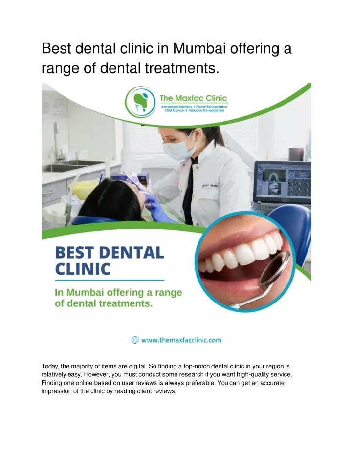 best dental clinic in mumbai offering a range of dental treatments