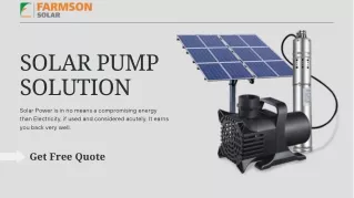 SOLAR PUMP SOLUTION