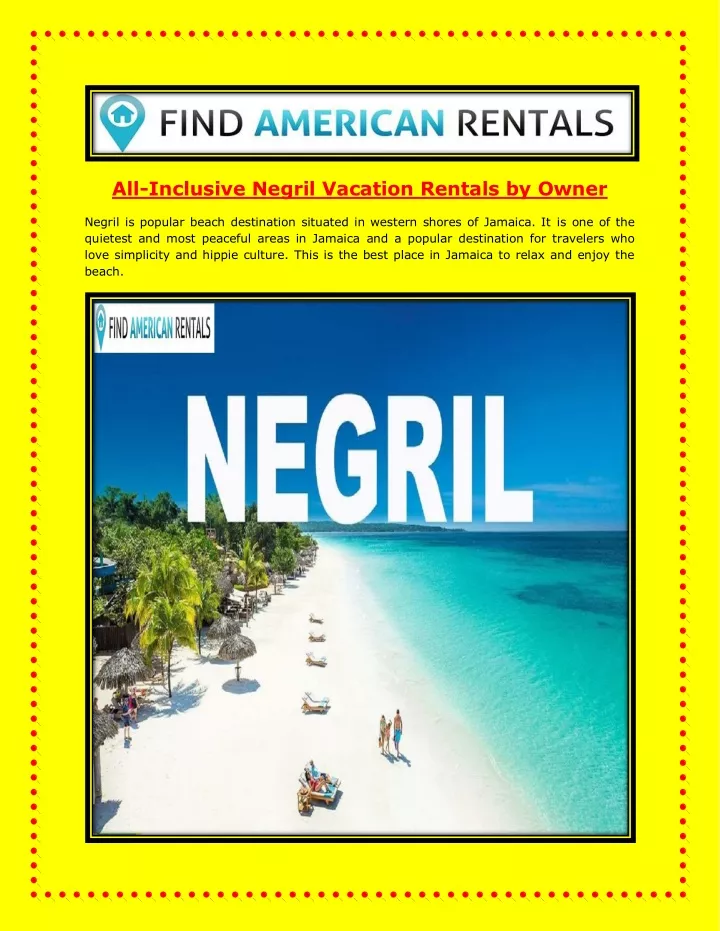 all inclusive negril vacation rentals by owner